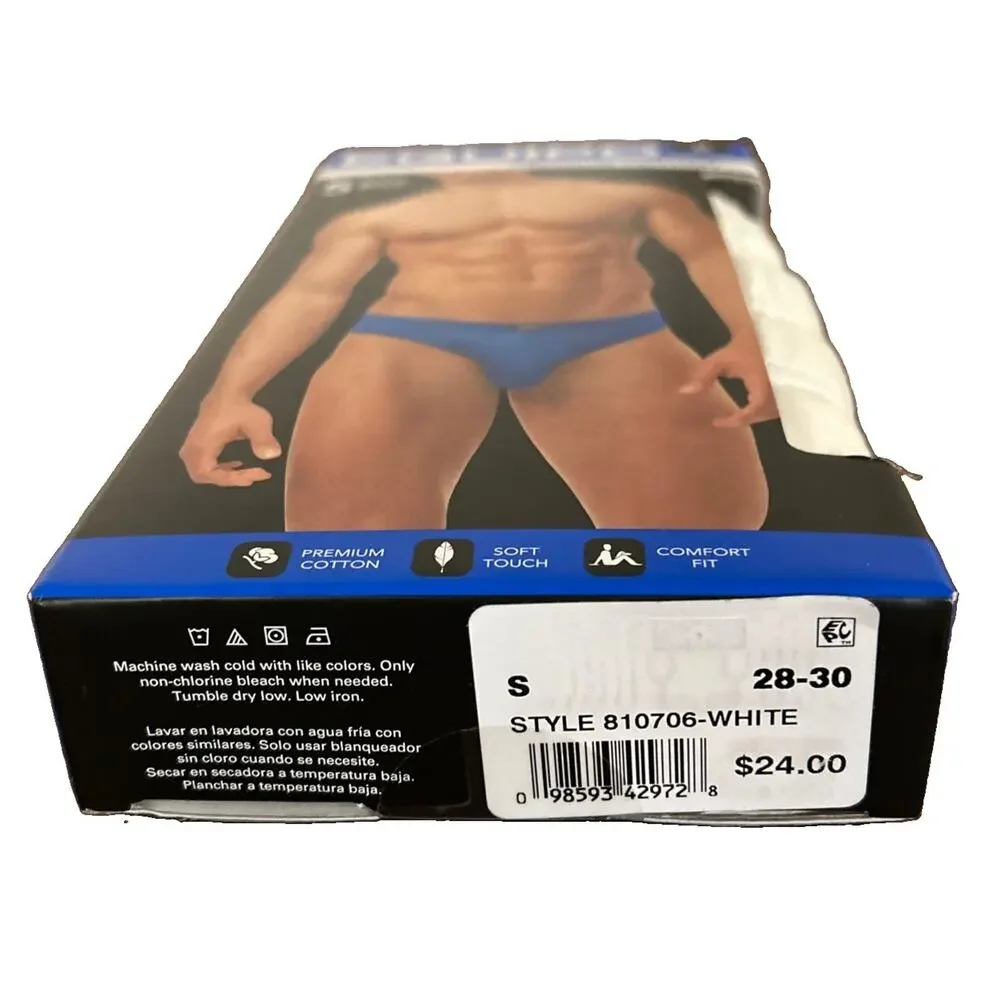 Men's Equipo 5-pack Bikini Briefs Sz S White No Fly Premium Cotton Underwear New